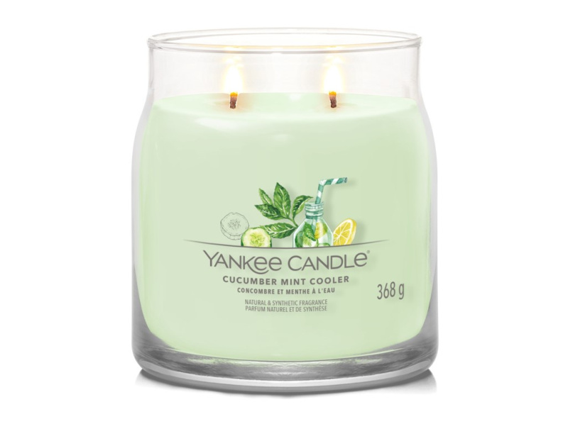 Yankee Candle Cucumber Mint Cooler vonná svíčka Signature 368 g