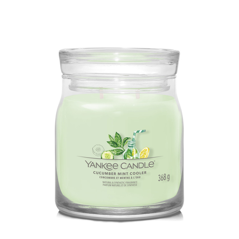 Yankee Candle Cucumber Mint Cooler vonná svíčka Signature 368 g