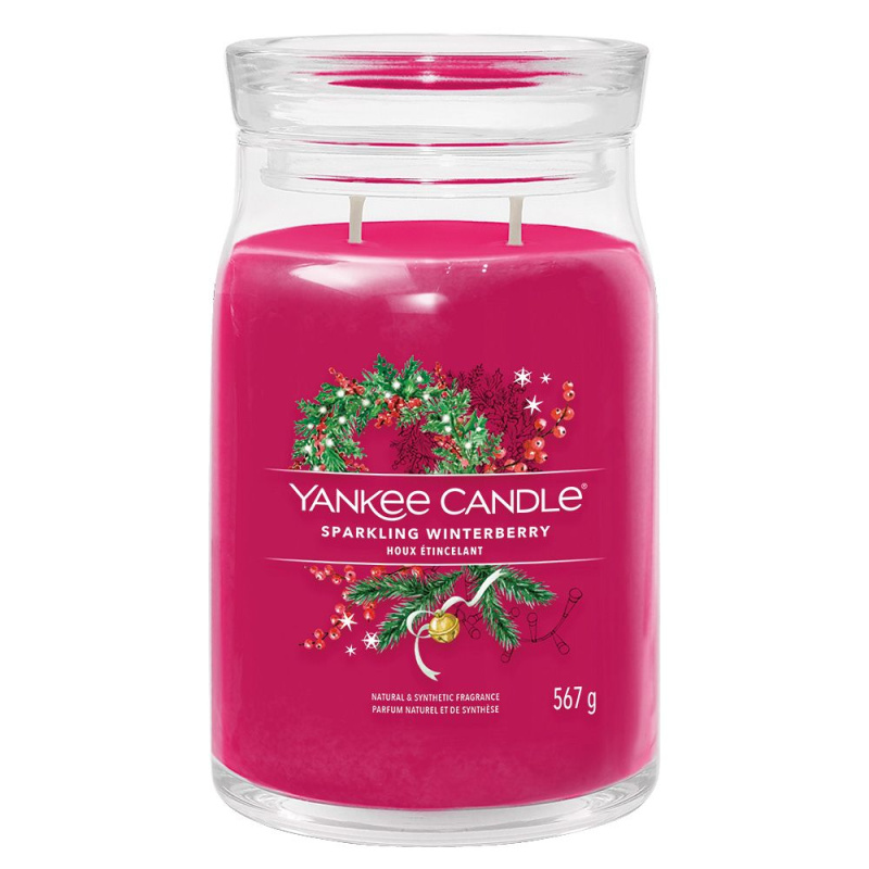 Yankee Candle Sparkling Winterberry vonná svíčka Signature 567 g