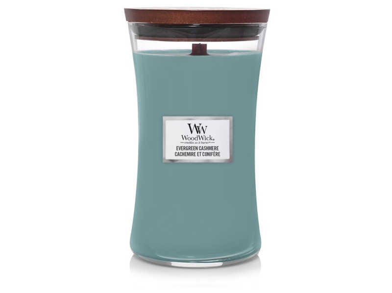 Woodwick Evergreen Cashmere vonná svíčka 610 g