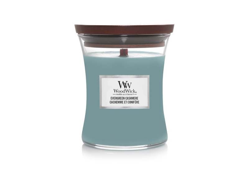Woodwick Evergreen Cashmere vonná svíčka 275 g