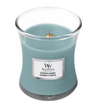 Woodwick Evergreen Cashmere vonná svíčka 85 g
