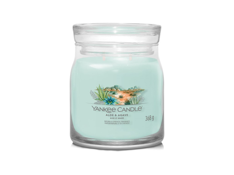 Yankee Candle Aromatická svíčka Signature sklo střední Aloe & Agave 368 g