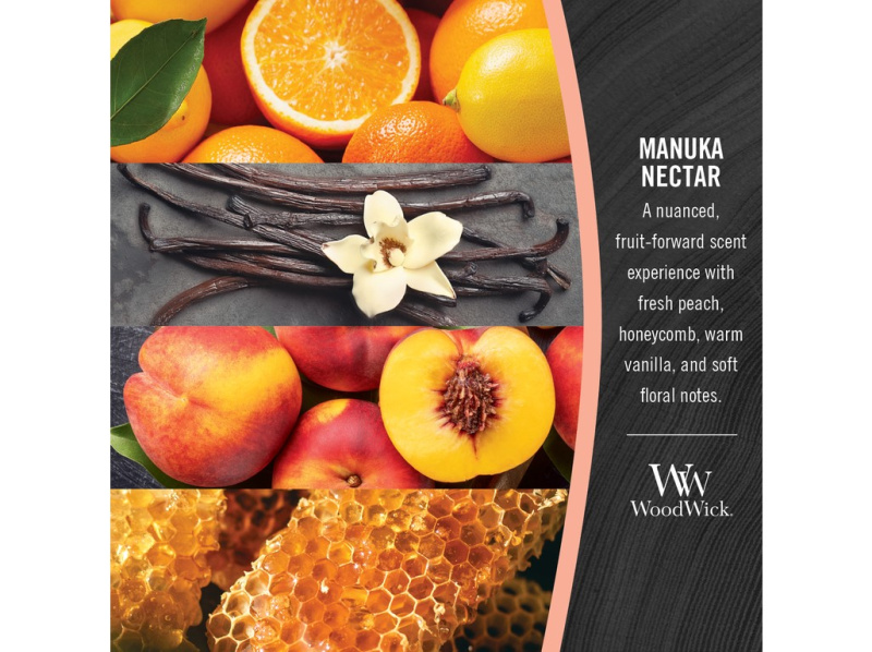 Woodwick Manuka Nectar vonná svíčka s dřevěným knotem (hearthwick) 453,6 g
