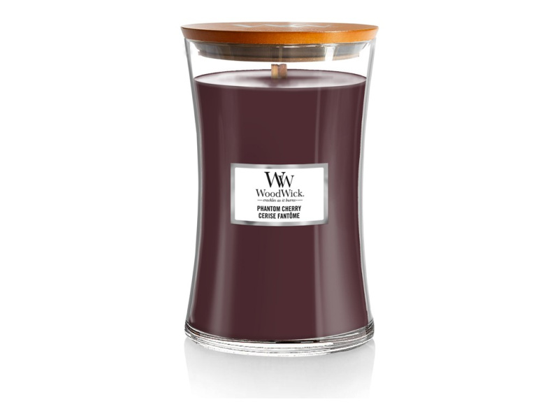 Woodwick Phantom Cherry vonná svíčka s dřevěným knotem 609.5 g