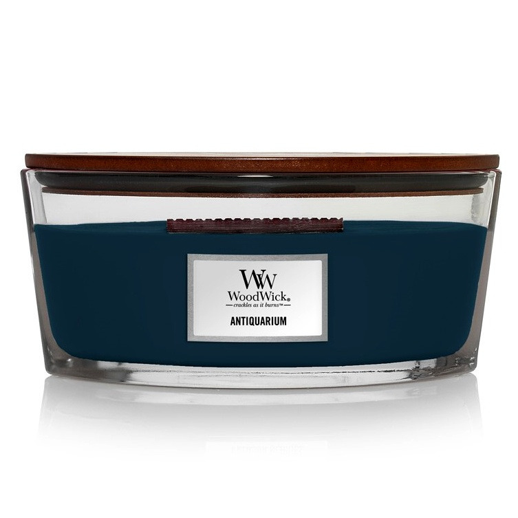 Woodwick Antiquarium vonná svíčka s dřevěným knotem (hearthwick) 453 g
