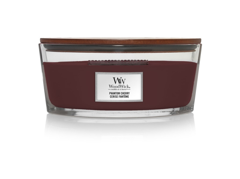 Woodwick Phantom Cherry vonná svíčka s dřevěným knotem (hearthwick) 453 g