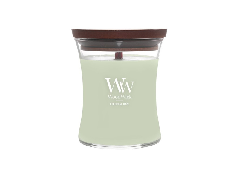 Woodwick Ethereal Haze vonná svíčka s dřevěným knotem 275 g