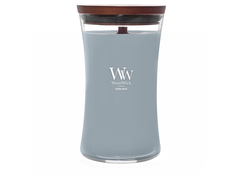 Woodwick Terra Haze vonná svíčka s dřevěným knotem 610 g