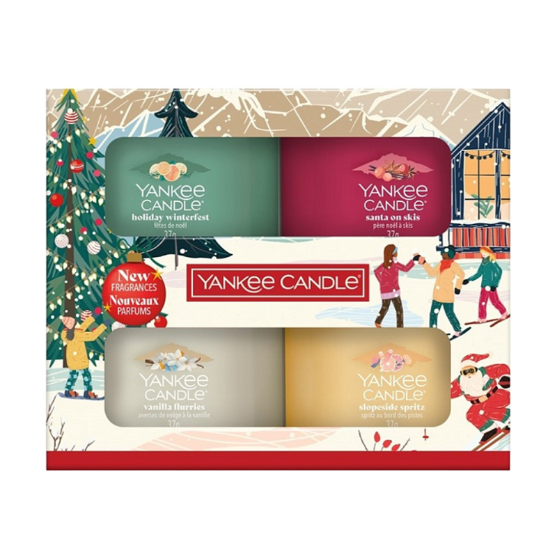 Yankee Candle Christmas Collection 4 Votive Candles dárková sada