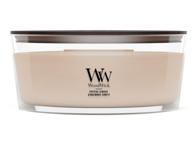 Woodwick Crystal Ginger vonná svíčka s dřevěným knotem 453.6 g