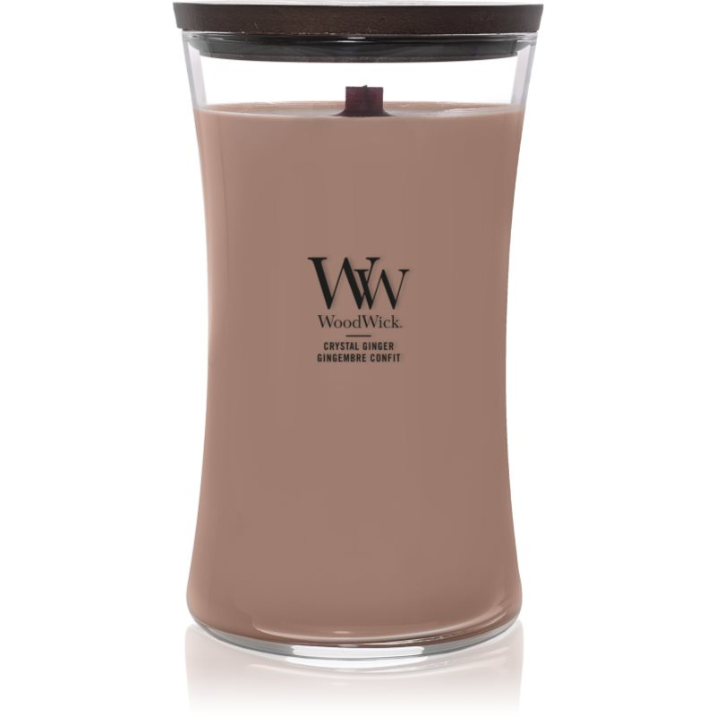 Woodwick Crystal Ginger vonná svíčka s dřevěným knotem 610 g