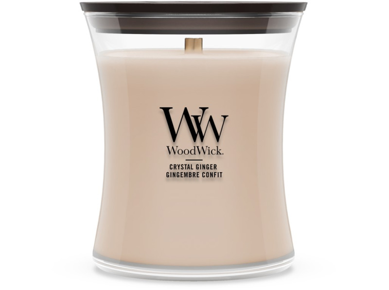 Woodwick Crystal Ginger vonná svíčka s dřevěným knotem 275 g