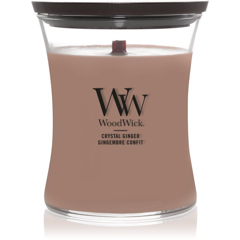 Woodwick Crystal Ginger vonná svíčka s dřevěným knotem 275 g