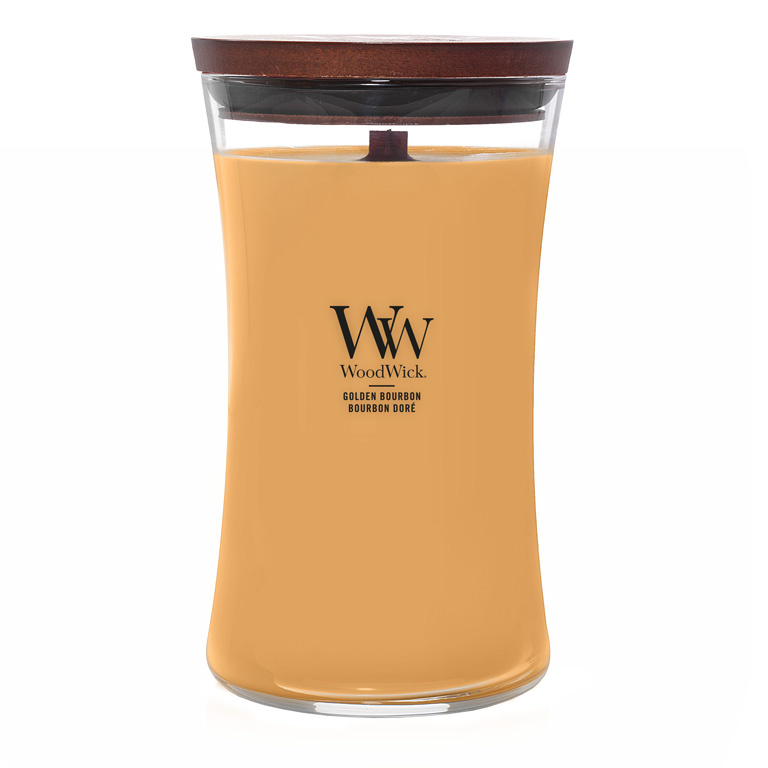 WoodWick Golden Bourbon svíčka s dřevěným knotem