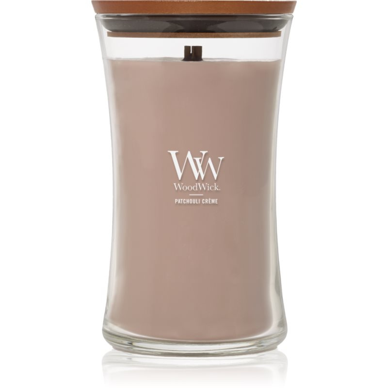 Woodwick Patchouli Créme vonná svíčka s dřevěným knotem 609.5 g