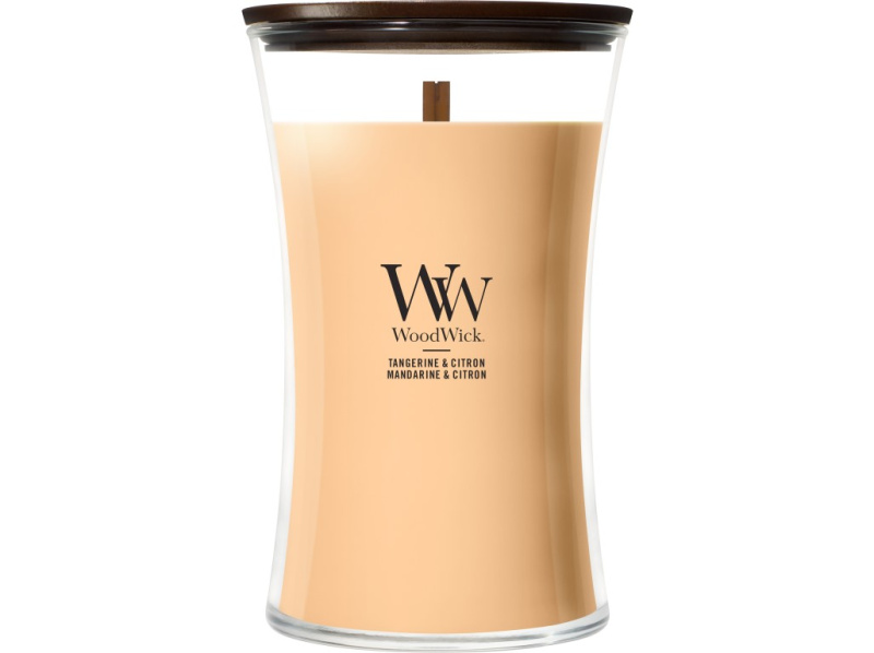Woodwick Tangerine & Citron vonná svíčka s dřevěným knotem 610 g