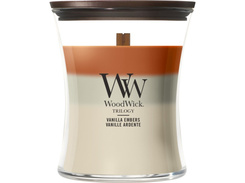 WoodWick Vonná svíčka váza střední Trilogy Vanilla Embers 275 g