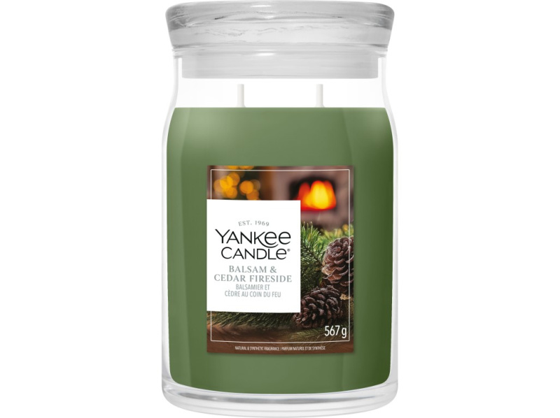 Yankee Candle Balsam & Cedar Fireside vonná svíčka 567 g