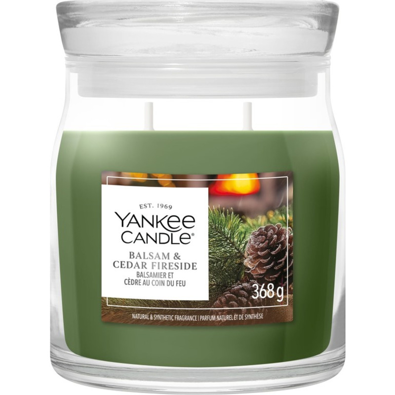 YANKEE CANDLE BALSAM & CEDAR FIRESIDE SIGNATURE STŘEDNÍ