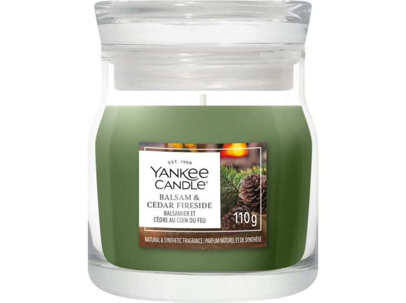 Yankee Candle Balsam & Cedar Fireside vonná svíčka Signature 110 g