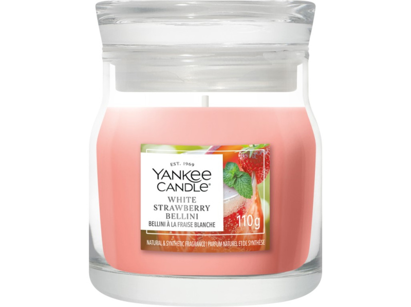 Yankee Candle White Strawberry Bellini vonná svíčka Signature 110 g