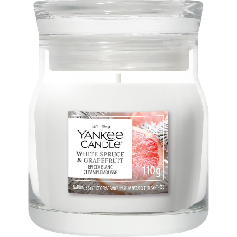 Yankee Candle White Spruce & Grapefruit vonná svíčka Signature 110 g