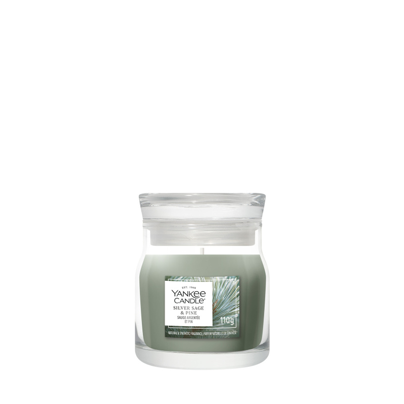 Yankee Candle Aromatická svíčka Signature sklo malé Silver Sage & Pine 110 g