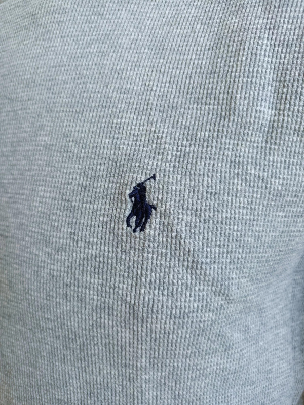 Pánské tričko dlouhým rukávem 714687799003 šedé - Ralph Lauren L