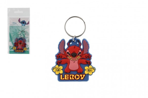 Přívěsek na klíče Lilo & Stitch červený gumový