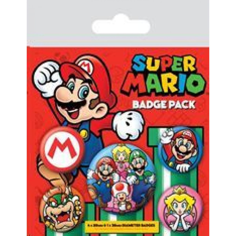 Pyramid International Sada placek Super Mario - Mario, 5 ks