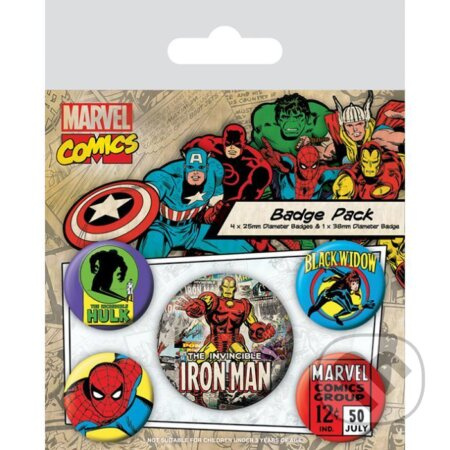 Sada placiek Marvel Comics - Iron Man, 5 ks