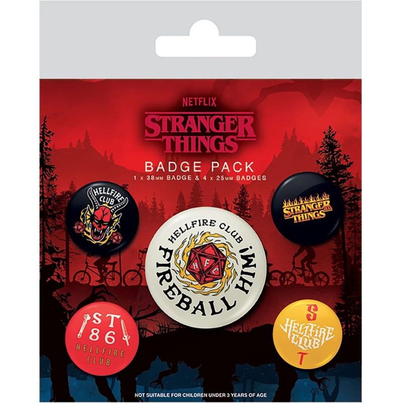 Stranger Things - set odznaků Hellfire club