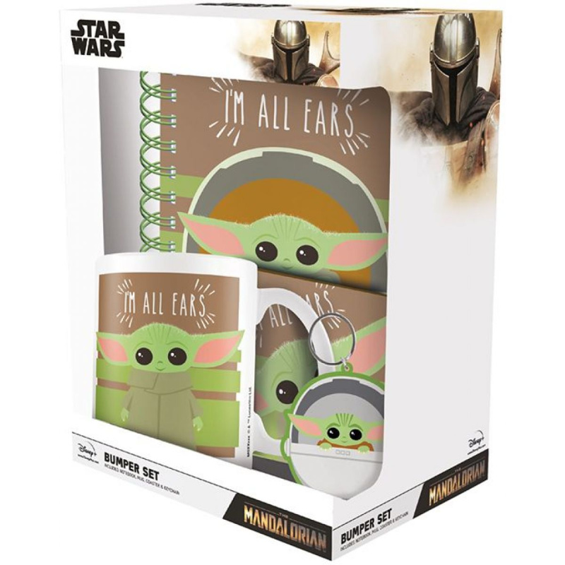 CurePink Dárkový set Star Wars Hvězdné Války The Mandalorian All Ears hrnku GP85437 315 ml