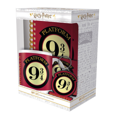 Harry Potter Dárkový set premium - 9 a 3/4 (hrnek + blok + klíčenka)