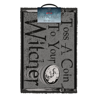 CurePink Netflix The Witcher Zaklínač Toss A Coin Šedá 60 x 40 cm
