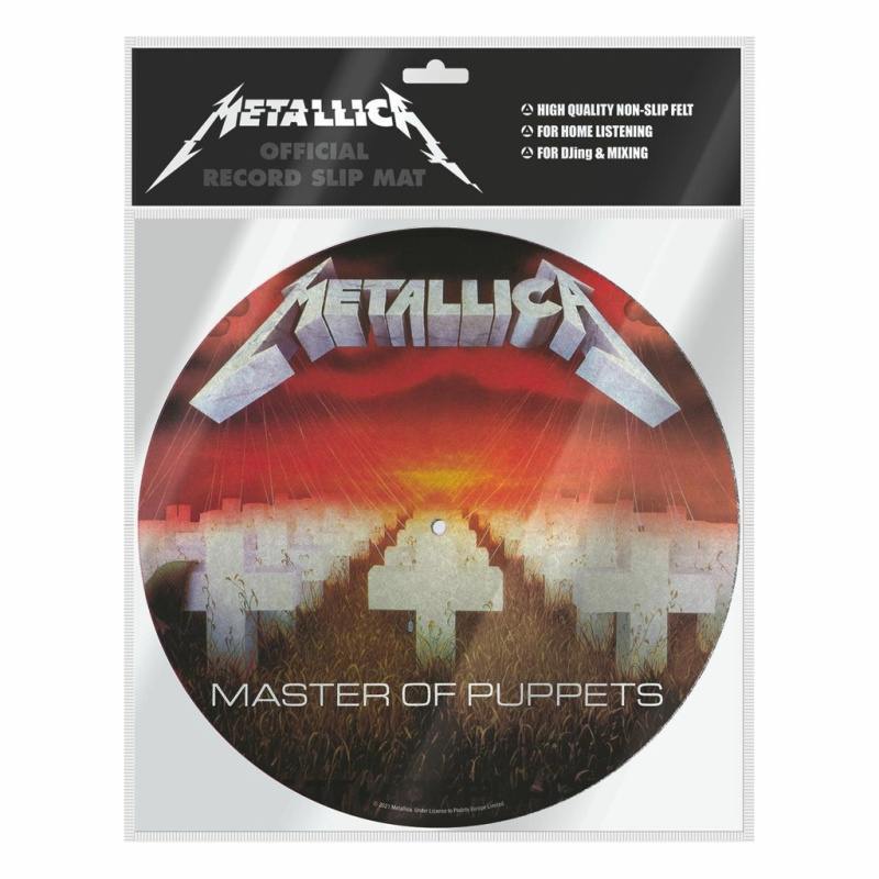 CurePink Podložka na talíř gramofonu Metallica: Master Of Puppets průměr 30.5cm GP85849