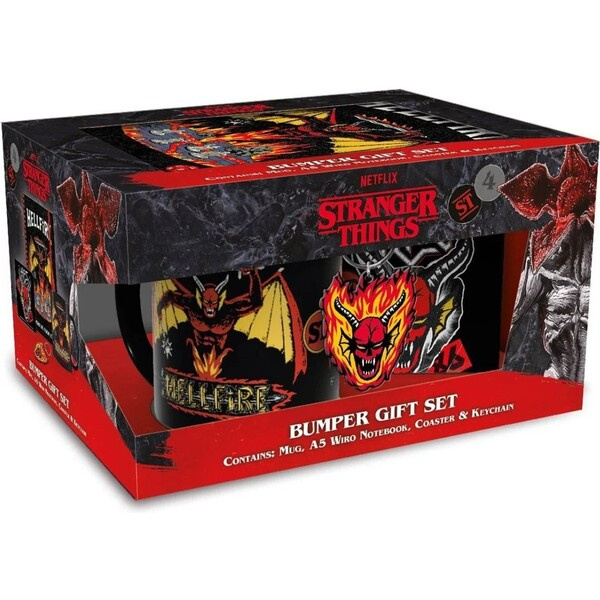 Dárkový set Stranger Things (blok, hrnek, podtácek, klíčenka)