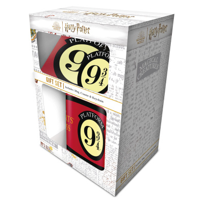 Harry Potter Dárkový set - 9 a 3/4 (hrnek + podtácek + klíčenka)