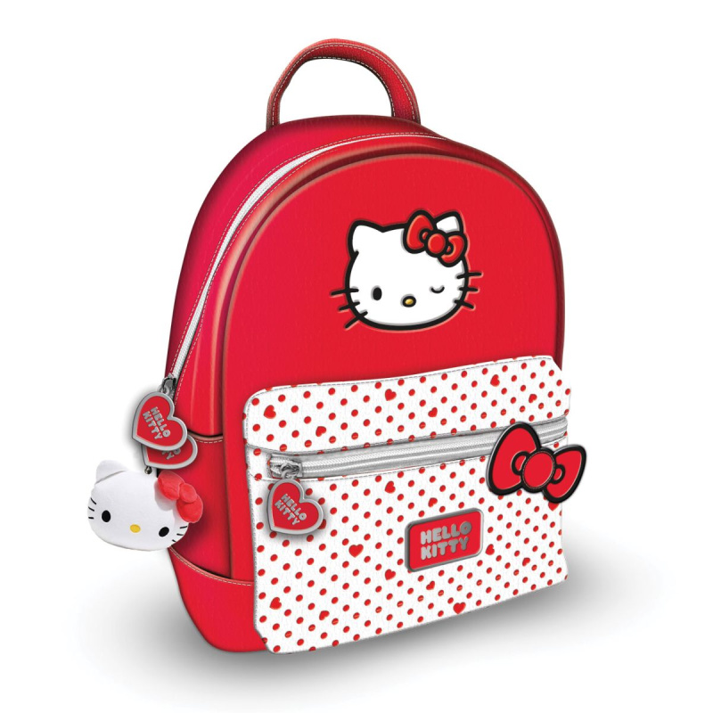 Hello Kitty dětský batoh s červenými puntíky