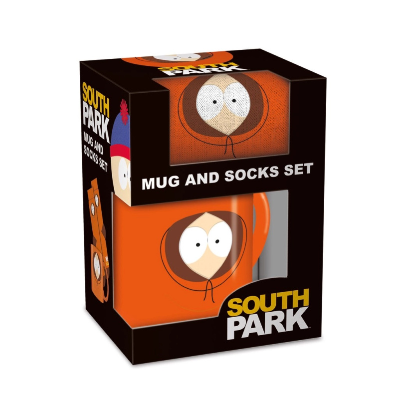 CurePink Dárkový set hrnek s ponožkami South Park Kenny hrnku velikost ponožek EU 41 45 GP86928 315 ml