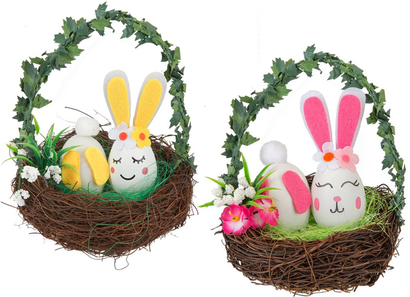 Velikonoční zajíček v košíku – dekorace