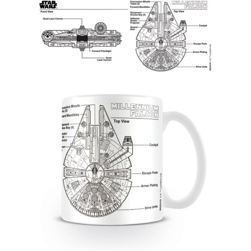 Keramický hrnek Star Wars/Hvězdné války: Millennium Falcon bílý 315 ml