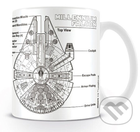 Keramický hrnek Star Wars/Hvězdné války: Millennium Falcon bílý 315 ml