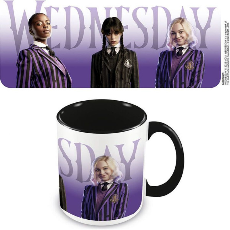 CurePink Keramický Netflix Wednesday Studenti Nikdy víc 325 ml