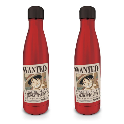 One Piece nerezová láhev Wanted Luffy