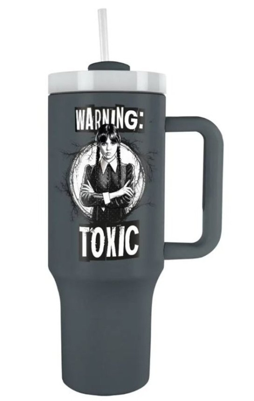 Fľaša na pitie Wednesday - Warning: Toxic