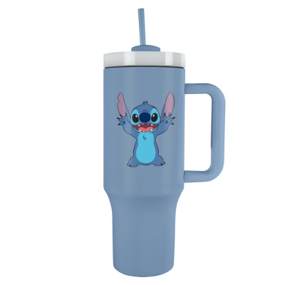 Cestovní hrnek s brčkem Lilo a Stitch modrý 1200 ml