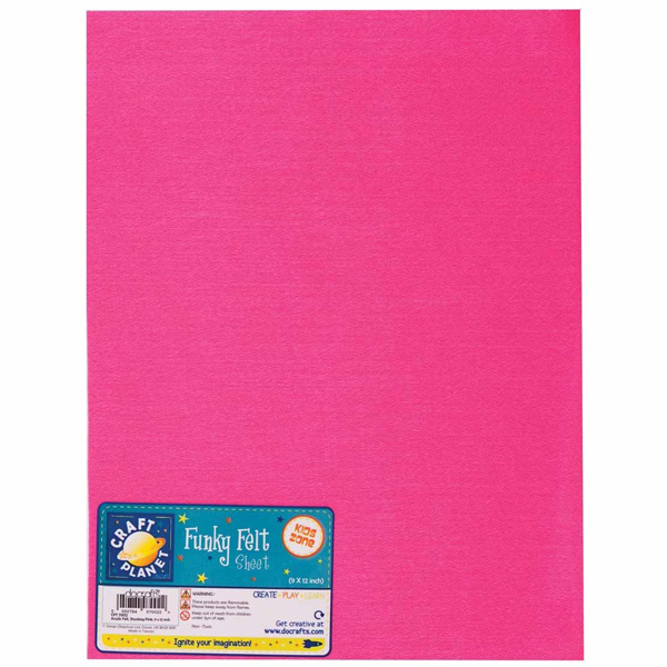 Filc 1,5mm 22x30cm (1ks) výrazně růžový