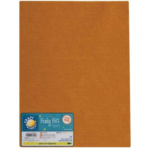 Filc 1,5mm 22x30cm (1ks) zlatý